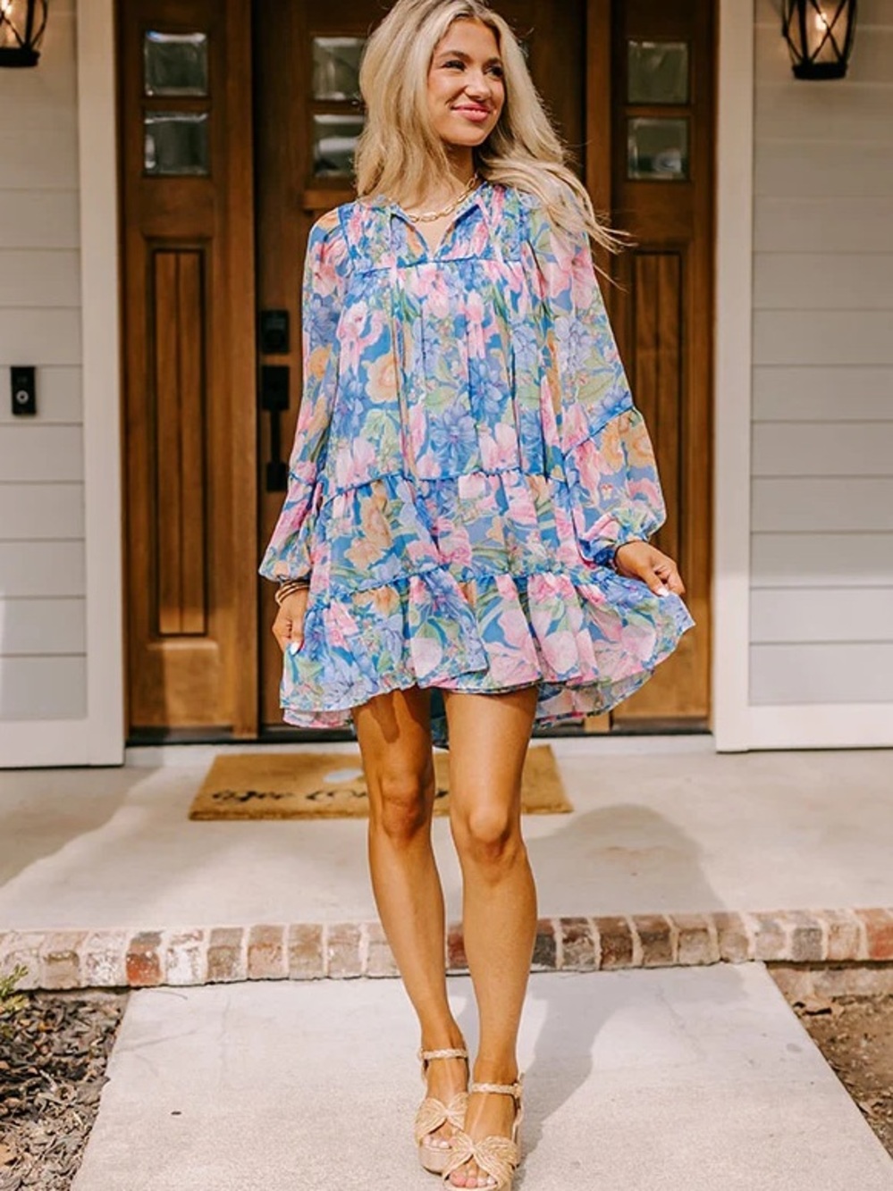 OLIVACEOUS Spring Symphony Floral Mini Dress - Picture 2 of 10